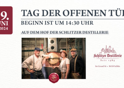 Willkommen zum Tag der offenen Tür bei der Schlitzer Destillerie