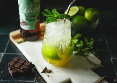 Chocolate Mint Mojito mit Schlitzer Schoko Minze Likör