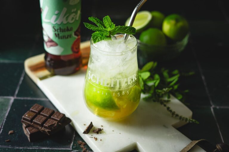 Chocolate Mint Mojito mit Schlitzer Schoko Minze Likör