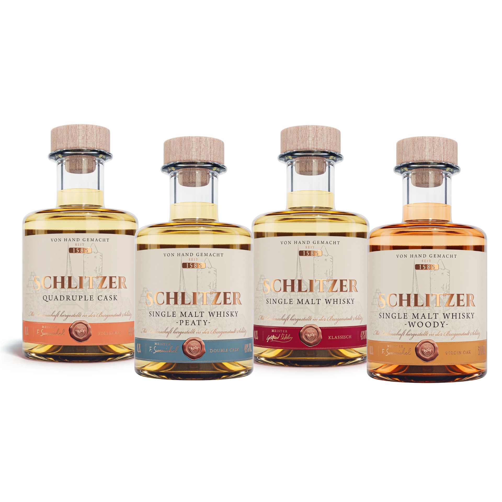 Whisky-Probierpaket 4×200 ml – Vier Single Malts Whisky-Probierpaket 4×200 ml – Vier Single Malts | Schlitzer Destillerie
