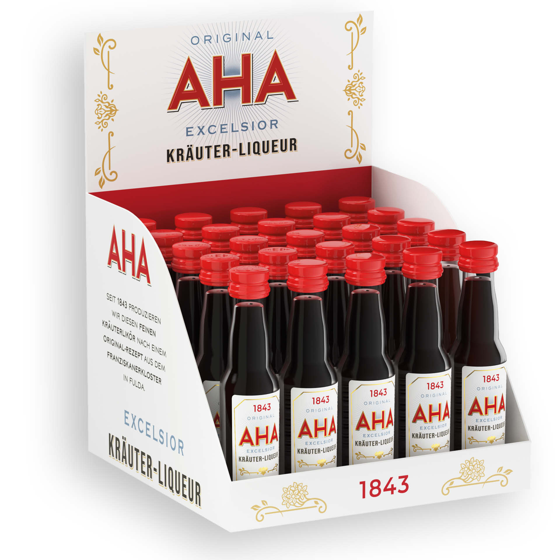 Aha Excelsior Minis 0,02l Flasche – Hochwertige Spirituosen in Miniaturgröße von Schlitzer Destillerie