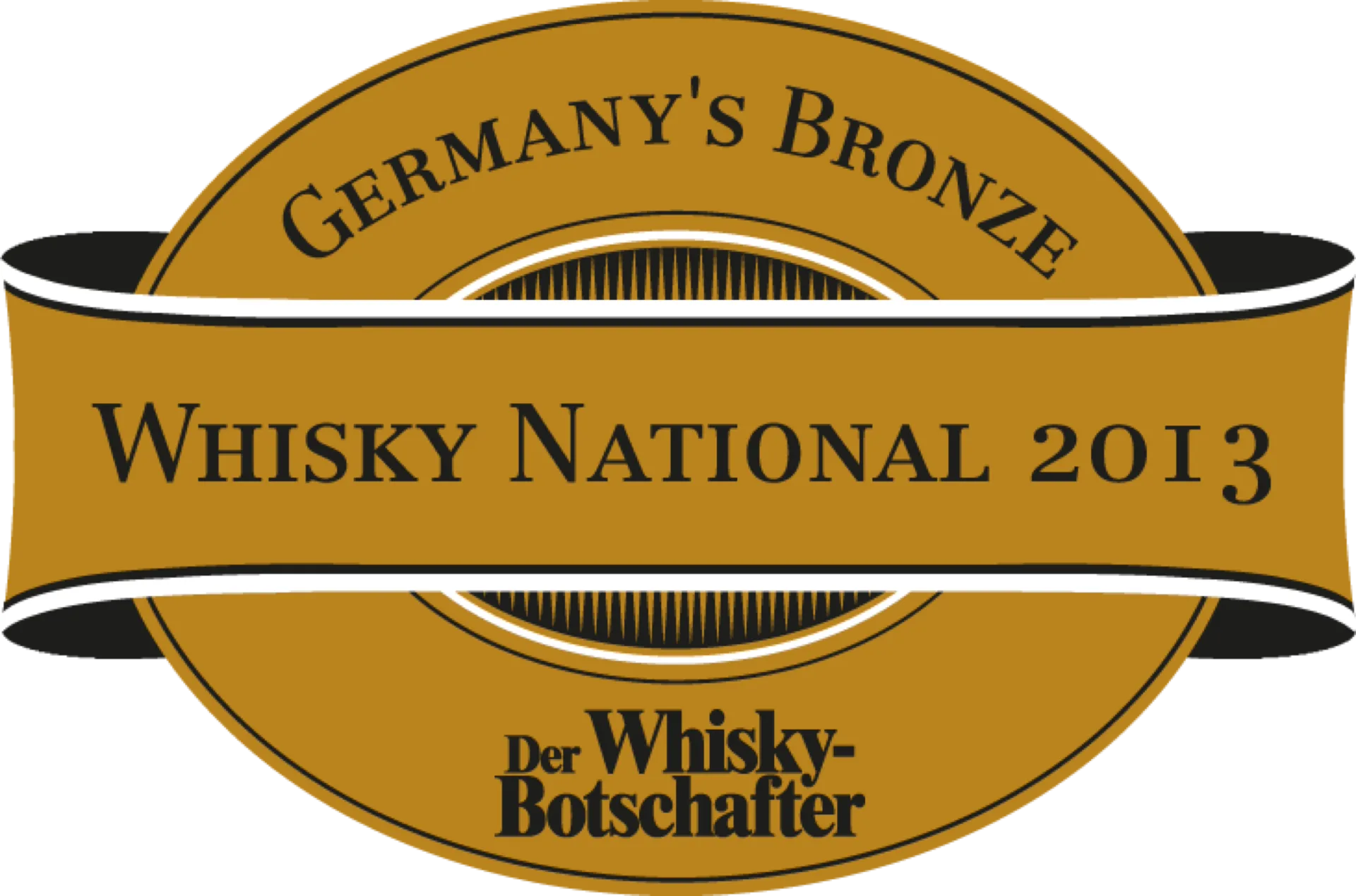 Auszeichnung für Schlitzer Whisky: Nationale Bronze-Medaille 2013 Bronze-Auszeichnung 2013 für Whisky national der Schlitzer Destillerie – Medaille mit Inschrift auf dunklem Hintergrund.