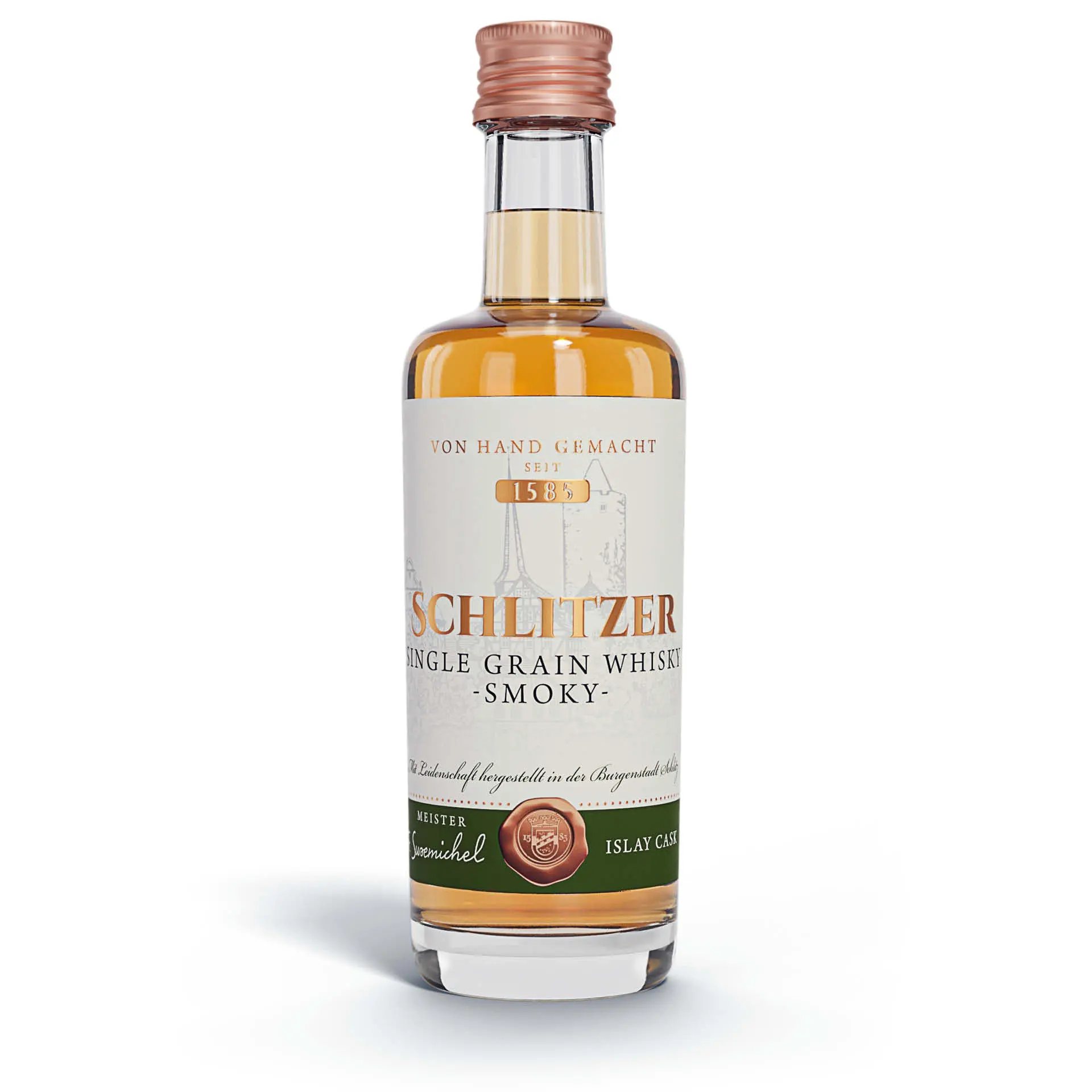 Single Grain Whisky smoky 48,8%vol. in einer 0,05 Liter Flasche mit Schraubverschluss