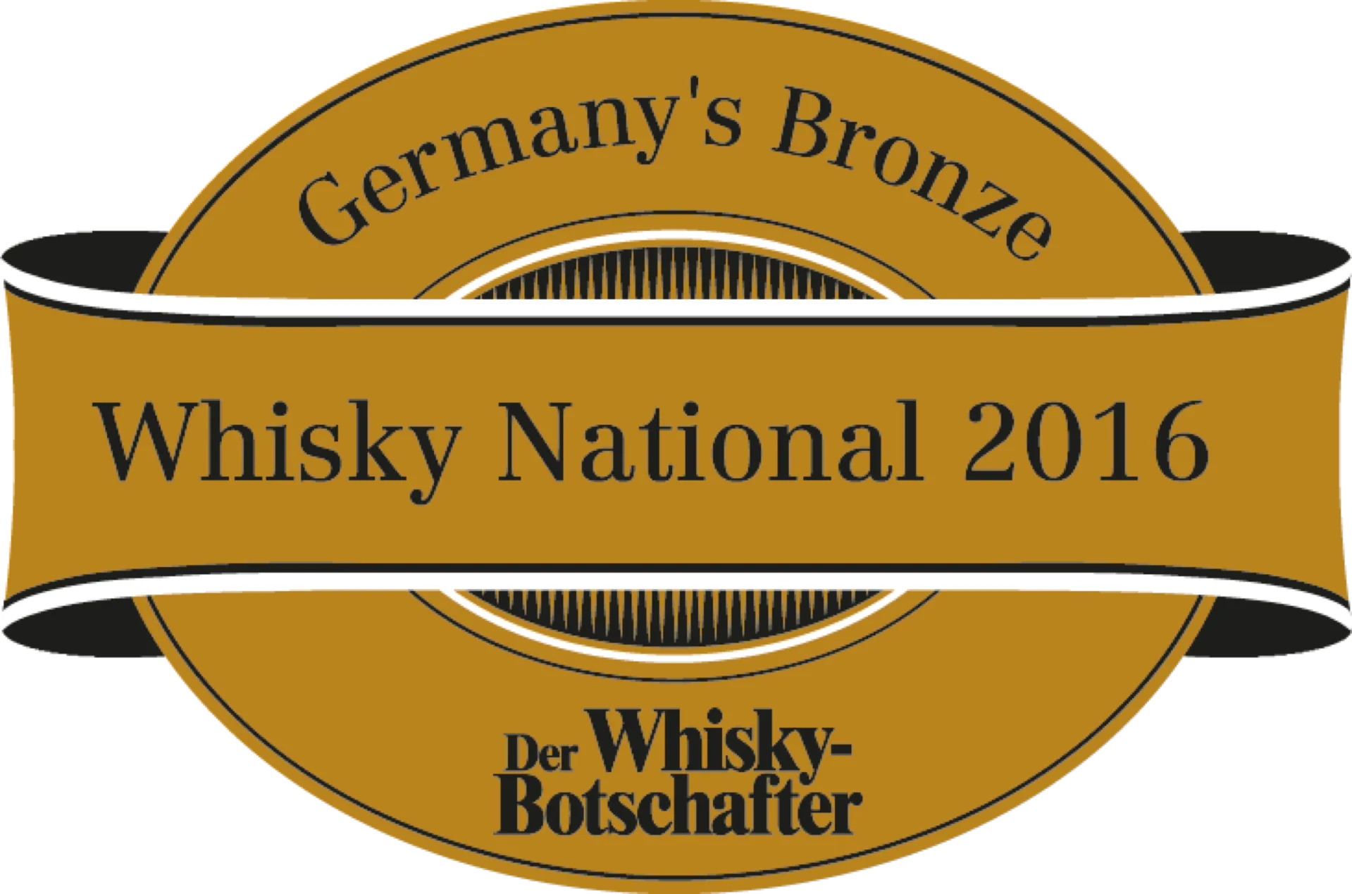 Bronzemedaillen-Gewinner Nationaler Whisky Award 2016 – Schlitzer Destillerie Logo Bronze-Auszeichnung 2016 für Schlitzer Whisky beim deutschen Whisky Award – rundes Logo mit Aufschrift "Whisky national 2016 Bronze".