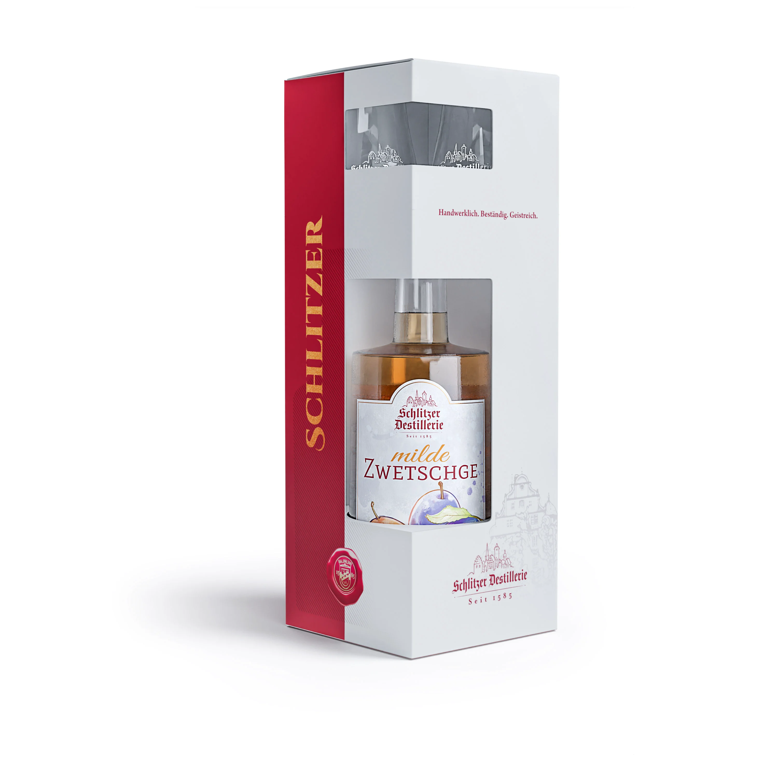 Edles Schnaps Geschenkset aus der Schlitzer Destillerie – hochwertige Spirituosen im Geschenkkarton Geschenkset mit vier Mini-Schnapsflaschen der Schlitzer Destillerie in edler Verpackung, ideal als Spirituosen-Geschenk für Genießer hochwertiger deutscher Liköre und Brände.