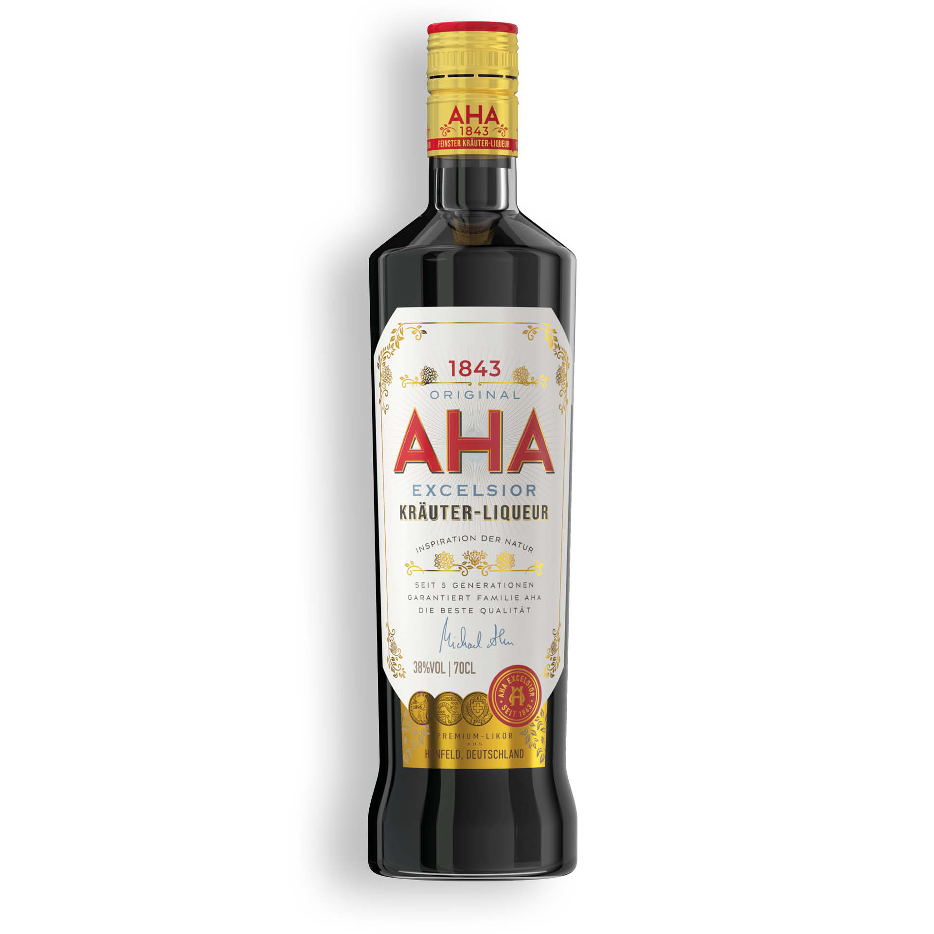 Aha Excelsior 0,7l Edelbrand Flasche – Schlitzer Destillerie Aha Excelsior 0,7l Flasche von Schlitzer Destillerie - Hochwertiger deutscher Likör in eleganter, klarer Glasflasche mit stilvollem Etikett. Perfekt für Genießer und Sammler exquisiter Spirituosen.