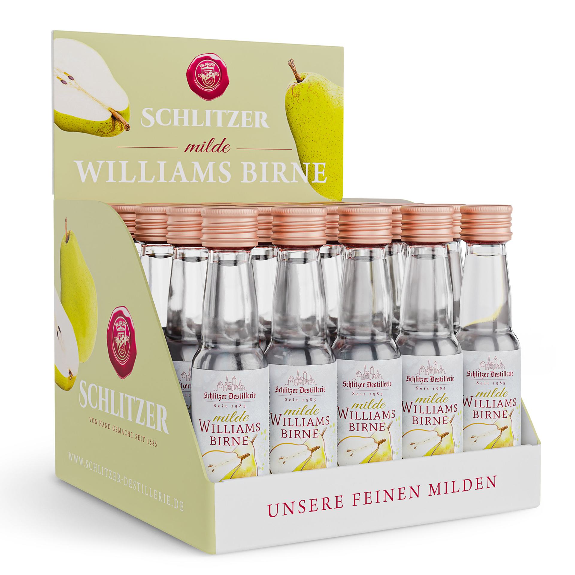 Milde Williams-Christ Birne Minis Milde Williams-Christ Birne Minis – als Miniaturflasche | Schlitzer Destillerie