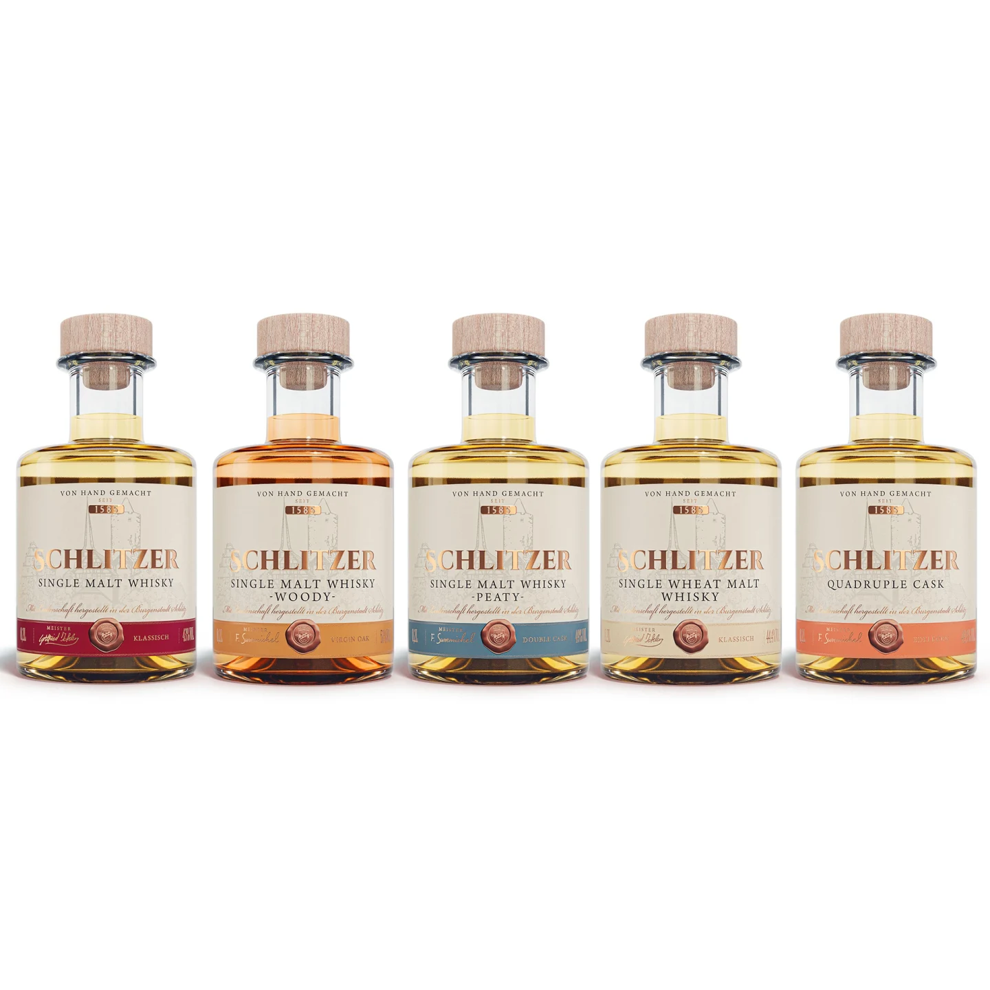 Whisky-Probierpaket 5×200 ml – Fünf Schlitzer Whiskys Whisky-Probierpaket 5×200 ml – Fünf Schlitzer Whiskys | Schlitzer Destillerie