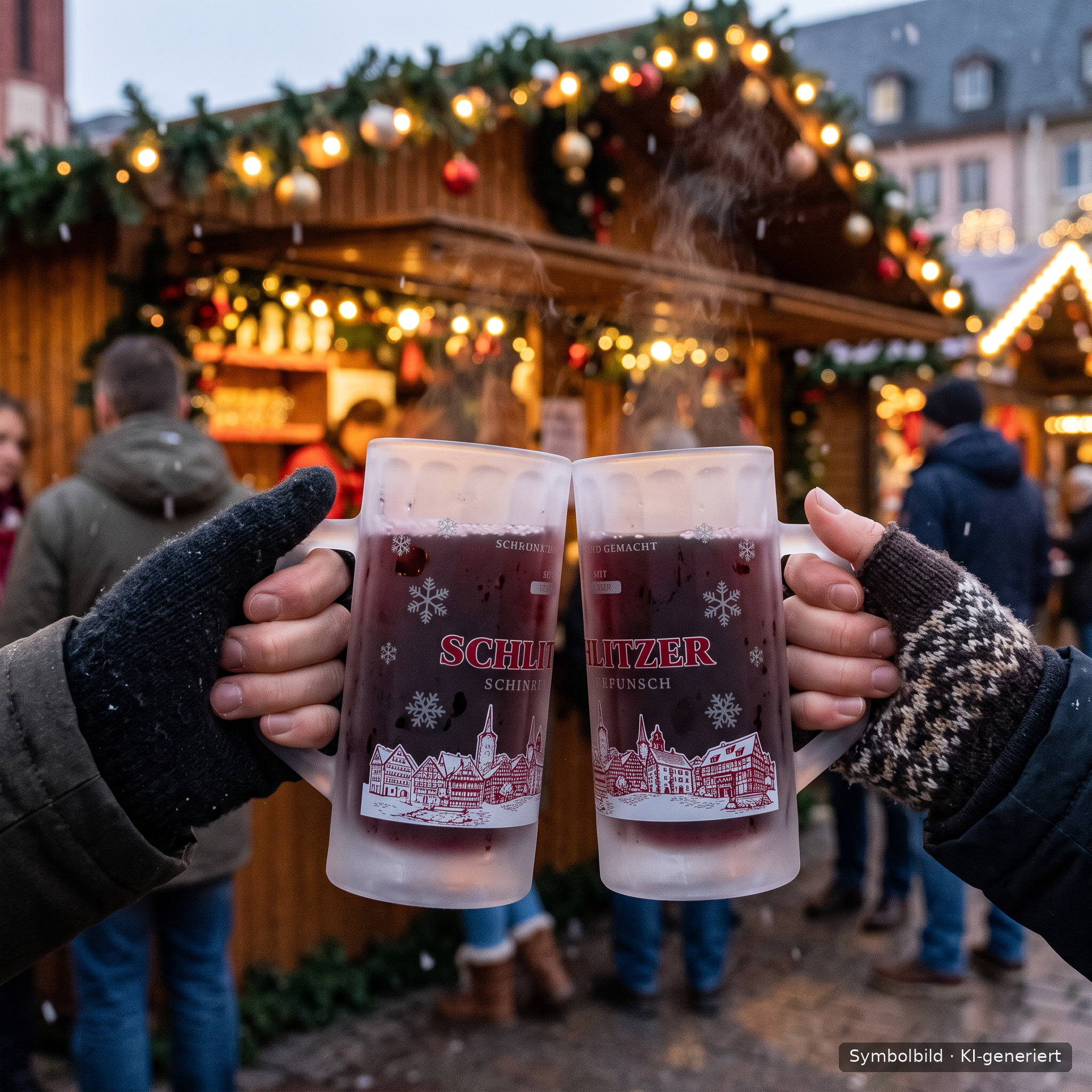 Schlitzer Weihnachtstasse aus Glas – Glühweintasse 0,2 l